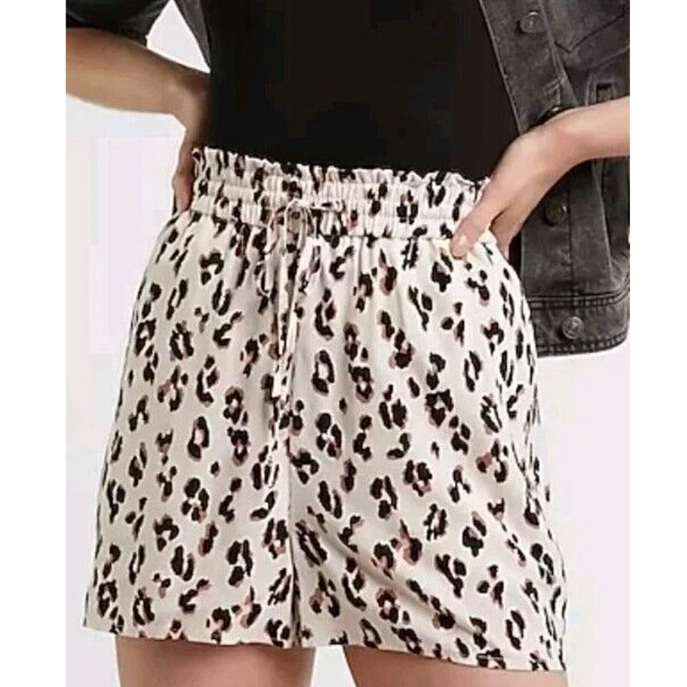 Express High Waisted Leopard Shorts